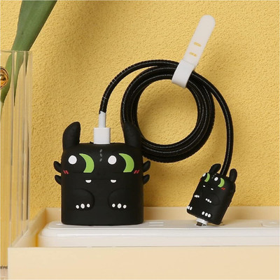 MOBISINGH Silicon Charger Case Compatible With - Apple / iPhone 18-20W Charger Adapter Cable Protector(Multicolor)