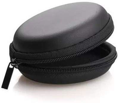RUNEECH Leather Zipper Headphone Pouch For Universal(BLACK)