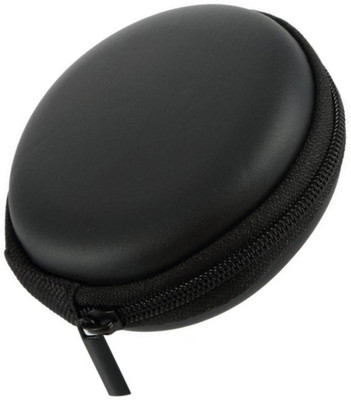 ABlue Clipper Polyester Zipper Headphone Pouch For Universal(Black)