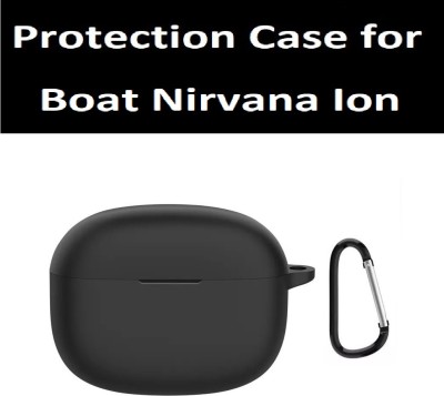 Celzo Silicone Press and Release Earbuds Case For Boat Nirvana Ion(Rubber Case Cover for Boat Nirvana Ion , Black)