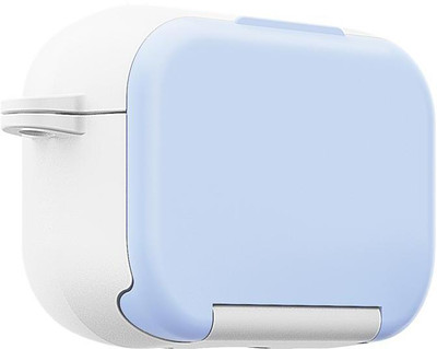 SEHUB Silicone Press Stud Earbuds Case For Protective Flip-Stand Case Cover for AirPods Pro 2 with Built-in Kickstand(BLUE, white)