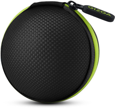 Gizga Essentials Nylon Zipper Headphone Case For Universal(Black, Green)