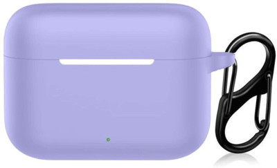 Leiox Silicone Press and Release Earbuds Case For Realme Buds T200 Case With Wipes(purple)