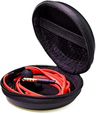 Online Delhi Fashion Leather Zipper Headphone Pouch For Universal(Black)