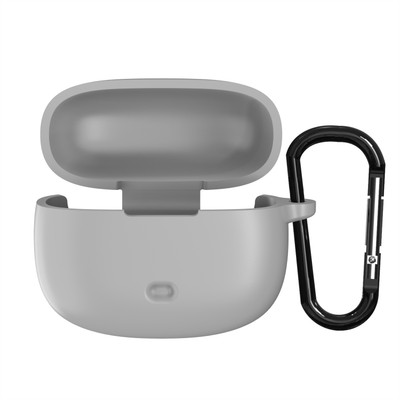 sounce Silicone Press and Release Headphone Case Compatible with Boat Nirvana Ion Shock Proof Protective Case with Keychain Grey 