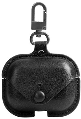 Detechpro Leather Press Stud Earbuds Case For Apple Airpods Pro 2nd Generation(black)