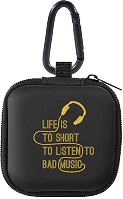 StealODeal Leather Zipper Headphone Case For Universal(Black)