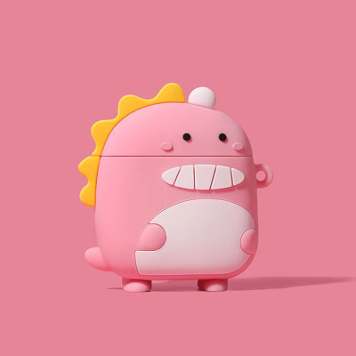 TechAwake Silicone Latch Earbuds Case For Samsung Galaxy Buds 3 Pro & Buds 3(Pink Dinosaur)