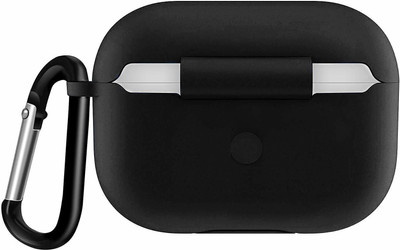 JPRO Silicone Press Stud Headphone Case For Apple Airpods Pro 1st Generation(Black)