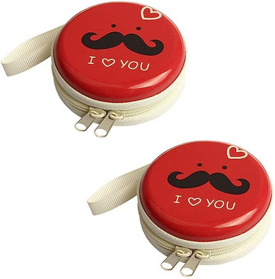 Flipkart SmartBuy Aluminium Zipper Headphone Case For Universal(Pack of 2 Red)