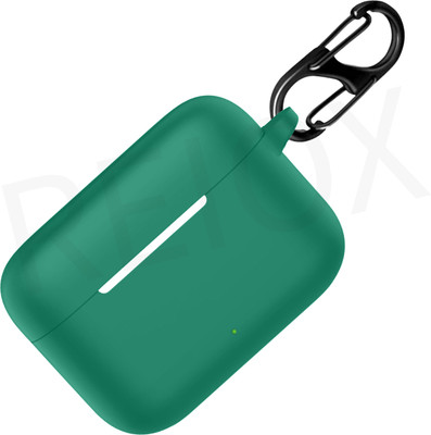 REIOX Silicone Velcro Earbuds Case For Realme Buds T200, Silicone Case Cover(Green)