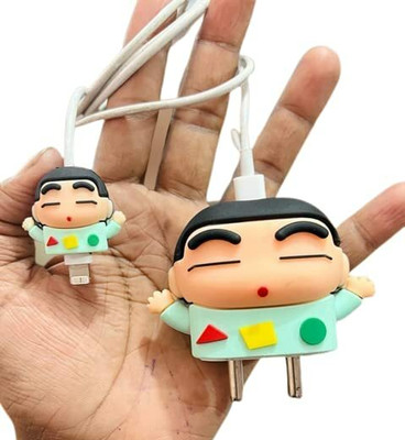 Webilla Silicone Press Stud Headphone Case For Apple Charger Cover(SHINCHAN)