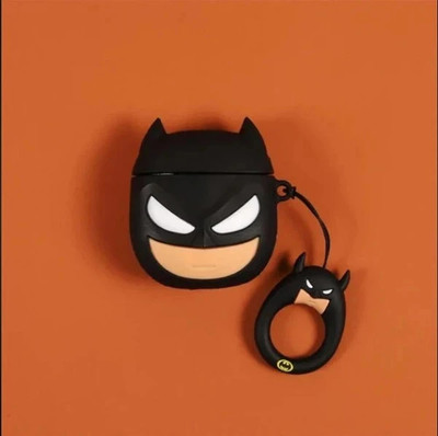YSTIFYRA Silicone Press Stud Earbuds Case For Apple Airpods Pro 2nd Generation/Airpods Pro 1st Generation with Carabiner(Batman) (एयरपॉड्स / ईयरबड्स इसमें शामिल नहीं है ये केवल केस कवर हैI)