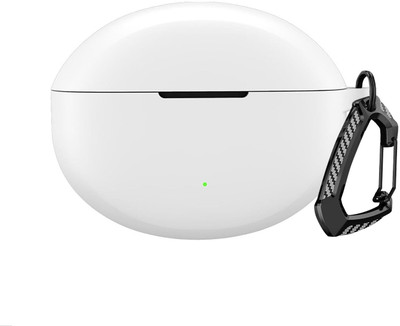 StyleOxx Silicone Press and Release Earbuds Case For Onepluss Nord Buds 3 / Nord Buds 3 Pro Silicone Case Cover(White With Premium Carabiner)