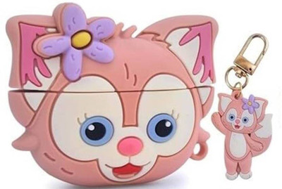 BinkSon Silicone Press Stud Earbuds Case For Apple Airpod 4 Gen (2024)(for AirPods 4th Gen Case (2024) || Cute Pink Cat Case)
