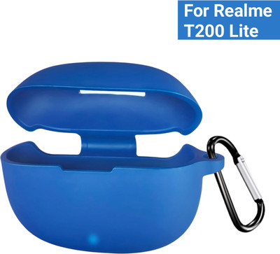 Mezokart.com Silicone Press Stud Earbuds Case For realme Buds T200 Lite(Blue)