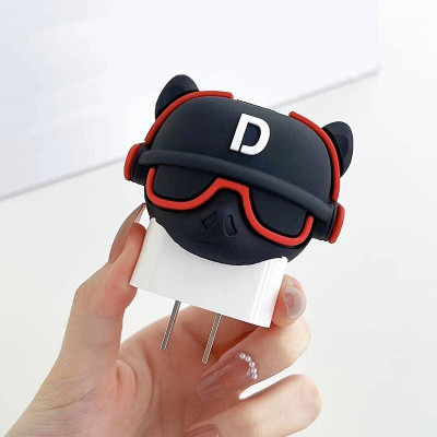 Webilla Silicone Press Stud Headphone Case For Universal(Hip Hop Bulldog Red)