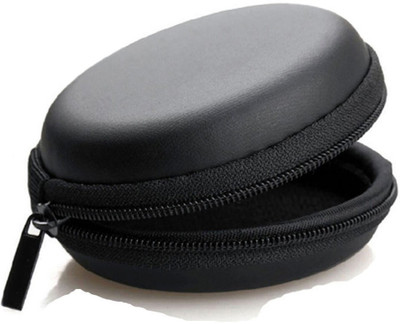 ABlue Clipper Polyester Zipper Headphone Pouch For Universal(Black)