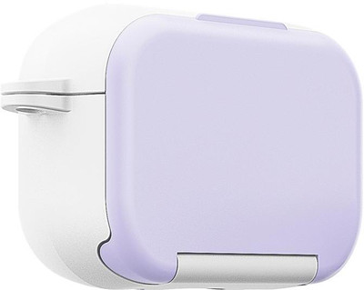 SEHUB Silicone Press Stud Earbuds Case For Protective Flip-Stand Case Cover for AirPods Pro 2 with Built-in Kickstand(Purple)