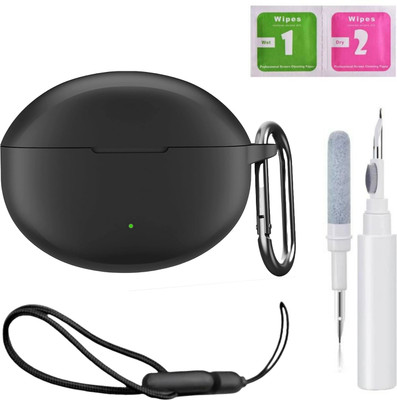 REIOX Silicone Velcro Earbuds Case For OnePlus Buds 4(Black Combo)