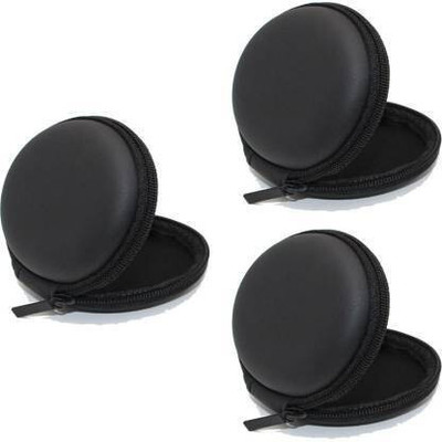 ABlue Clipper Polyester Zipper Headphone Pouch For Universal(Black)
