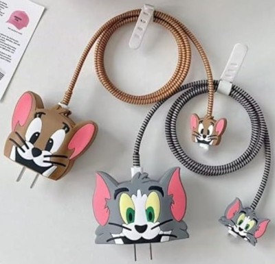 Like Star Silicone Press Stud Headphone Case For Compatible with Apple 20W Adapter(iPhone 18W-20W Adapter Charger Case, Cartoon TOM & JERRY)