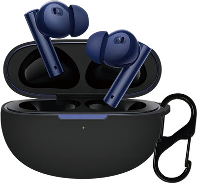 KANSOL Silicone Velcro Earbuds Case For Realmi buds Air 5 pro/ Air 6 Pro(Black)