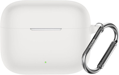 Cocoonkart Silicone Velcro Headphone Case For Silicone Case Cover For OPPO Enco Buds 3 Pro(White)