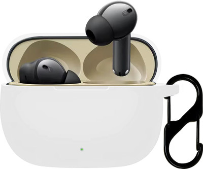 KANSOL Silicone Velcro Earbuds Case For Realme Buds T300(White)