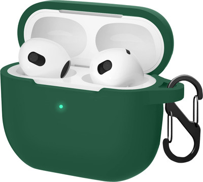 KANSOL Silicone Velcro Earbuds Case For Apple Airpods 4 | Apple AirPods 4th Gen (2024)(Green)