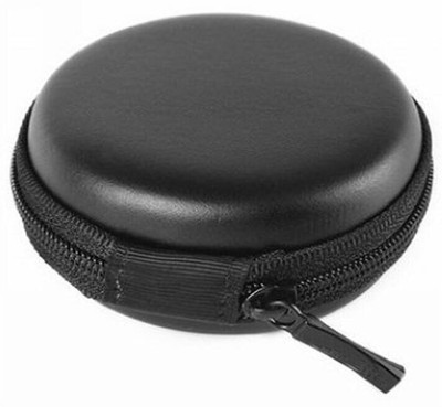 ABlue Clipper Polyester Zipper Headphone Pouch For Universal(Black)