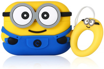 KHR Silicone Press and Release Headphone Pouch For Apple Airpods Pro 1st Generation(Airpods Pro 2019 Release (Minion)
