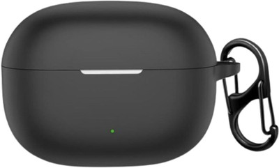 Aniex Silicone Press and Release Earbuds Case For Silicone Case Cover for Realmee Buds T200X(Black)