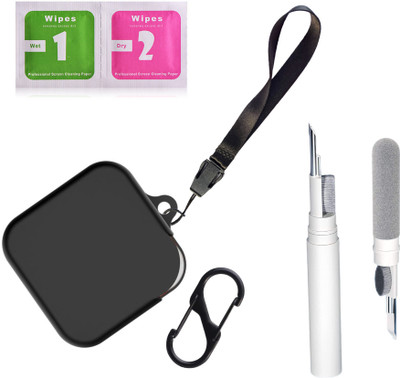 Leiox Silicone Press and Release Earbuds Case For CMF By Nothing Buds Pro 2 Case With Cleaner Kit & Lanyard(Combo Black)