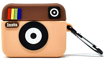 NAFA Silicone Latch Headphone Case For Apple Airpods Pro 1st Generation(Insta Brown)