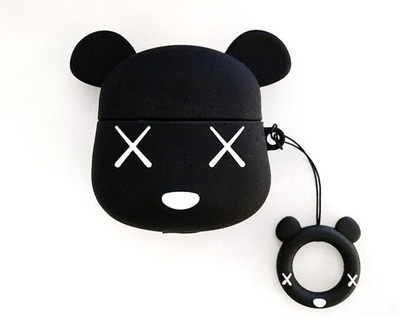 YSTIFYRA Silicone Press and Release Headphone Case For Original Apple AirPod PRO 2ND GERNERATION MODEL(Cute Cross Eye Black Bear FOR APPLE AIRPODS PRO & PRO 2nd Generation Model)
