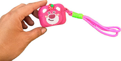 YSTIFYRA Silicone Pull String Headphone Case For Apple Airpods 2nd Generation(Stylish Pink Bear Case with Thread keyrings for Apple Airpod Pro Only)