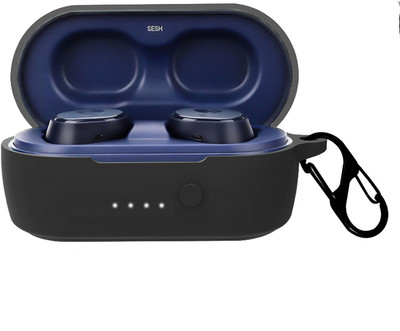 KANSOL Silicone Velcro Earbuds Case For Skullcandy Sesh EVO(Black)