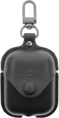 KHR Leather Press and Release Headphone Case For AirPods 2 / Airpods 1(for AirPods 2 / Airpods 1 | PU Leather Protective Case Black)