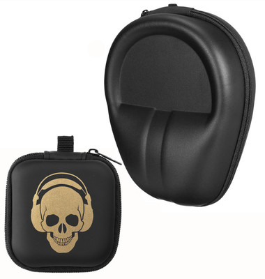 StealODeal Leather Zipper Headphone Case For Universal(Black)