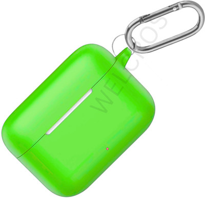 WELCROS Silicone Press and Release Earbuds Case For realme Buds T200(Neon Green)