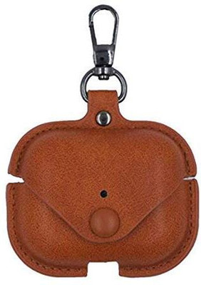 Vijay Leather Press Stud Earbuds Pouch For AIRPOD PRO AND PRO2(BROWN)