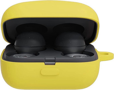Aniex Silicone Press and Release Earbuds Case For Silicone case cover compatible for Sonyy New LinkBuds Fit WF-LS910(Yellow)