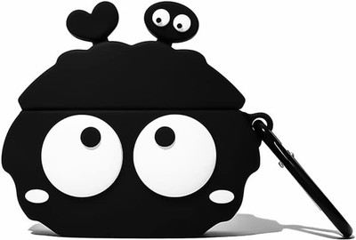 Speeqo Silicone Press Stud Headphone Case For Apple Airpods Pro 1st Generation(Black & White)