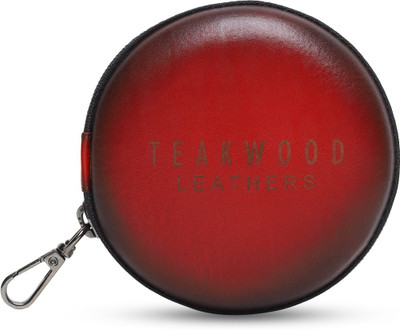 Teakwood Leathers Leather Zipper Headphone Case For Universal(Red)