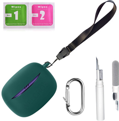 WELCROS Silicone Press and Release Earbuds Case For JBLL Tune Buds 2(Green Combo)