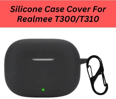 Aniex Silicone Press and Release Earbuds Case For Realme T310 case shape(Soft Silicone Cover for Realmee T310, Black)