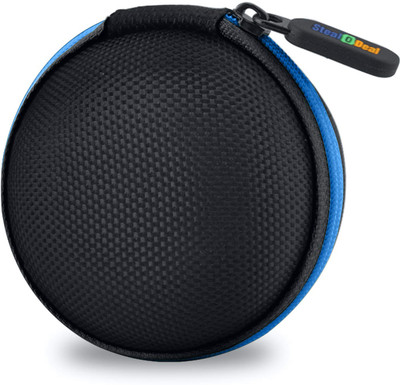 StealODeal Polyester Zipper Headphone Case For Universal(Blue Black)