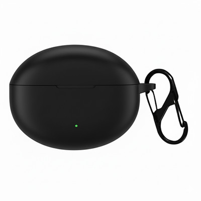 KANSOL Silicone Velcro Earbuds Case For Realme Buds Air 5/Air 6(Black)