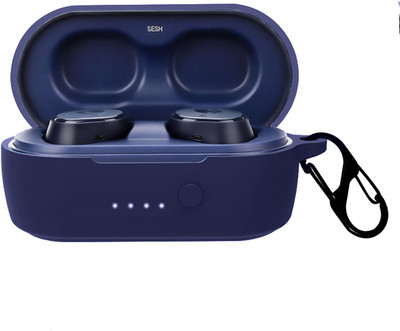 KANSOL Silicone Velcro Earbuds Case For Skullcandy Sesh EVO(Blue)